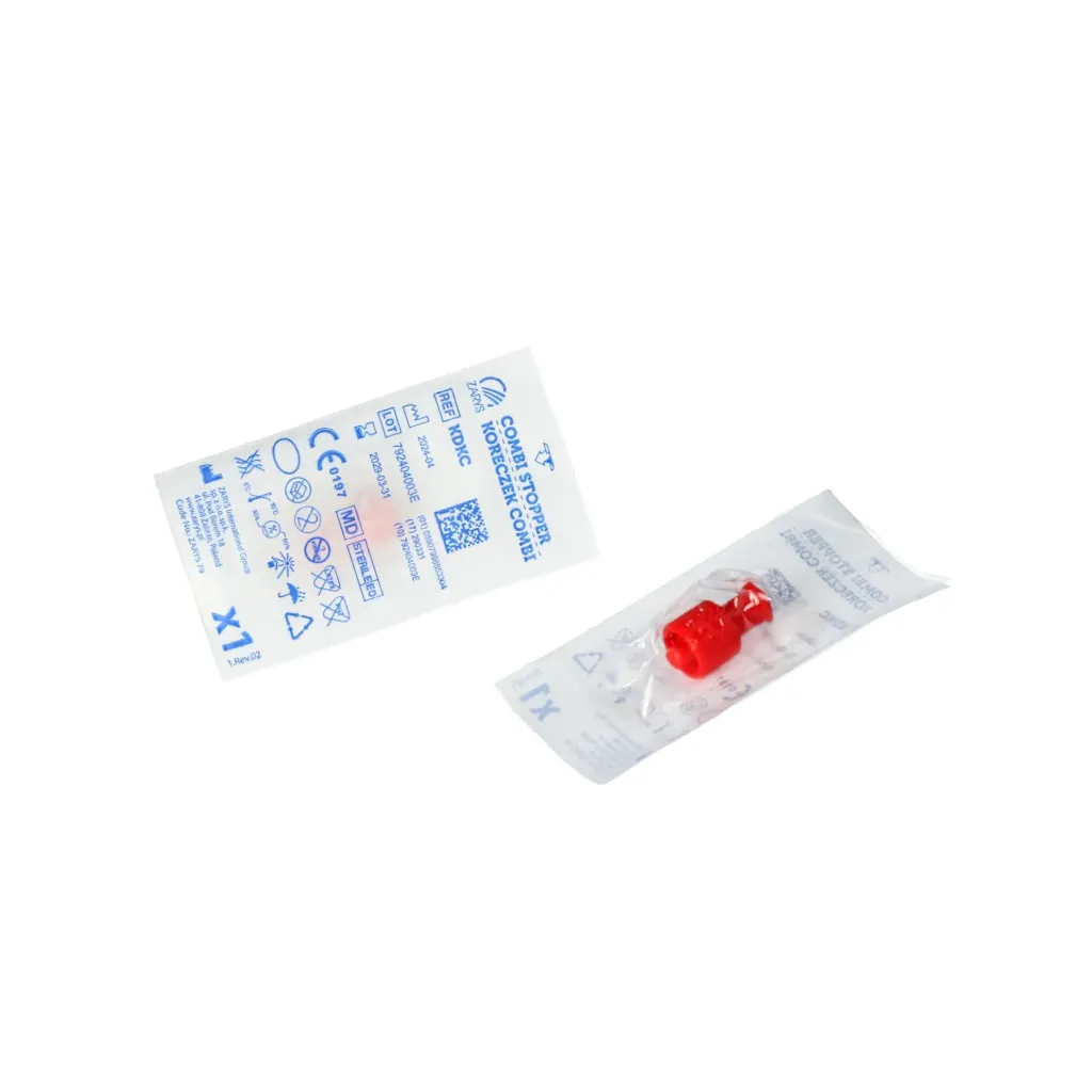 Bouchon combiné stérile sans phtalate rouge (boîte de 100)