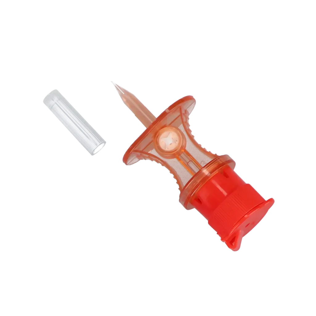 [PPLC] Canule de prélèvement stérile rouge avec filtre à bactéries et à particules (boîte de 100)