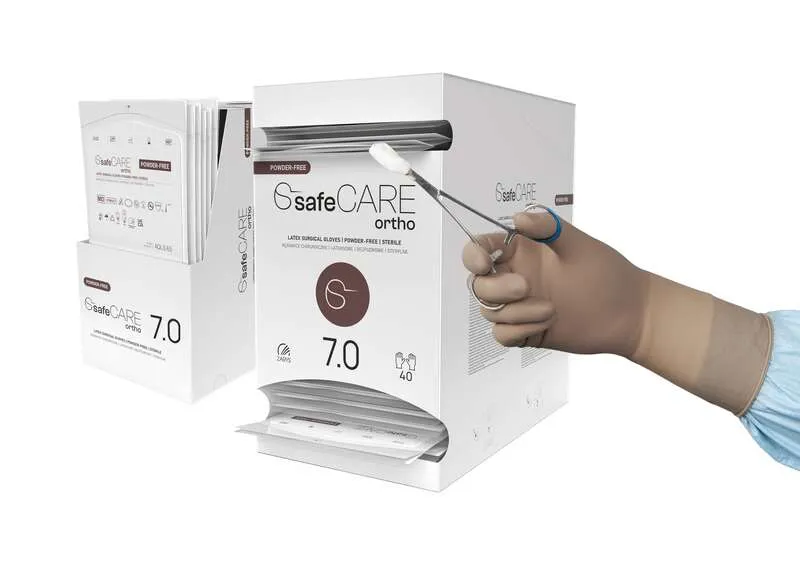 [RCHLBO-70-40-09] Gants de chirurgie latex non poudrés stériles, marron taille 7.0 (boîte de 40 paires)