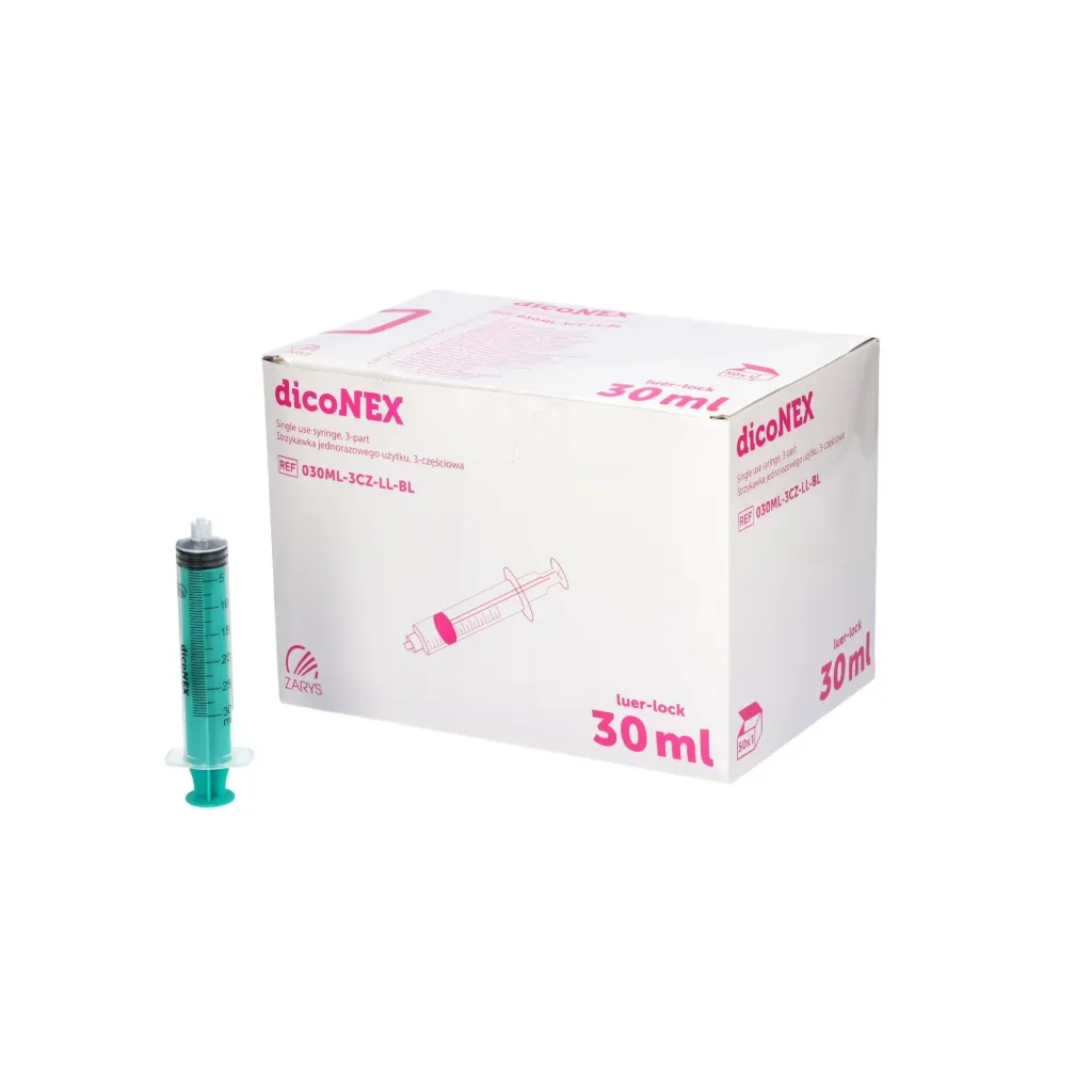 [030ML-3CZ-LL-BL] Seringue à usage unique 3 pièces 30 ml luer lock (boîte de 50)