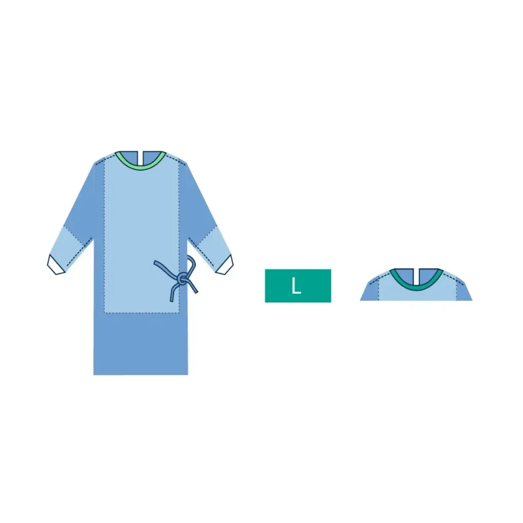 Casaque chirurgicale avec parties imperméables stérile (taille L)