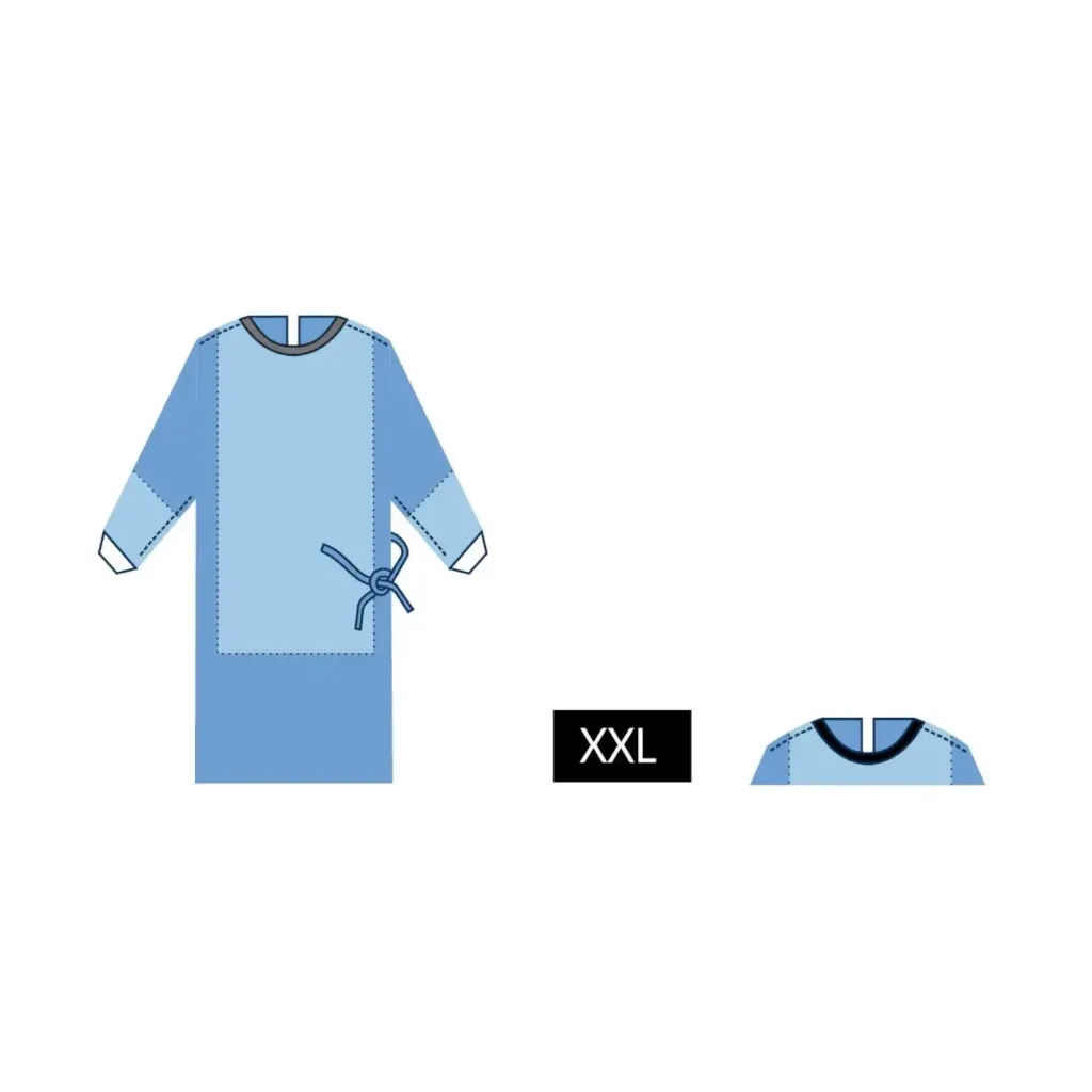 Casaque chirurgicale avec parties imperméables stérile (taille XXL)